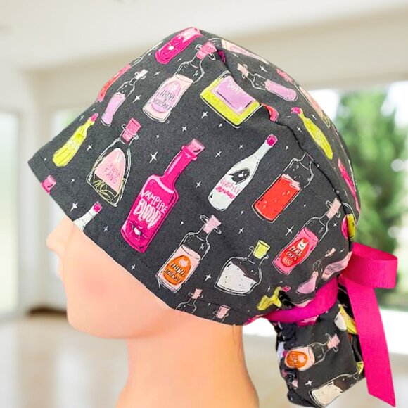 Liquid Magic~ Ponytail Scrub Cap~~Surgical Hat, OR, CNA, Cap, CRNA, Scrub Cap - Picture 4 of 5